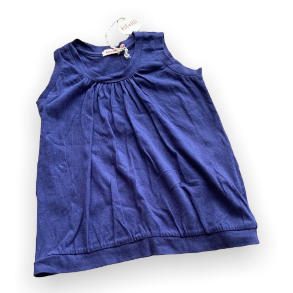 kit + lili Girls Tank Top Size 4 Sylvie‎ Navy Blue Sleeveless Knit NEW